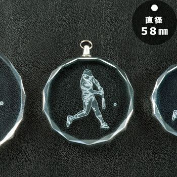 野球表彰メダルJAS-LM-crystal-B-baseball