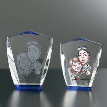 似顔絵記念品セミオーダー表彰楯JW-SHD-7079-nigaoe