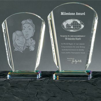 似顔絵記念品セミオーダートロフィーJW-SHD-7082-nigaoe