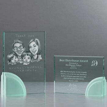 似顔絵記念品セミオーダー表彰楯JW-SHD-7124-nigaoe