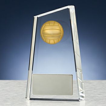 バレーボールクリスタルトロフィーJW-S-6122-volleyball