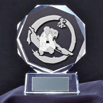 柔道クリスタル表彰楯JG-B-529-I